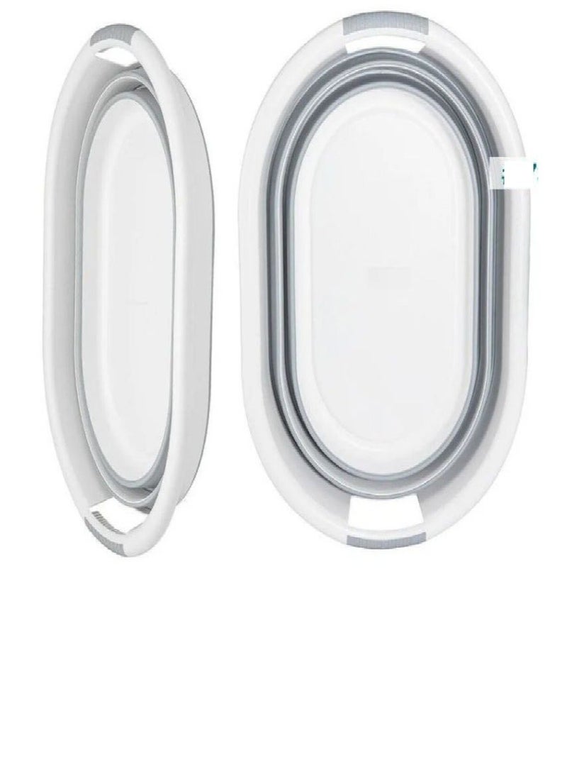 سبت غسيل سيليكون قابل للطي سلة ملابس فاخرة من المطاط الحراري - سبت غسيل بلاستيك قابل للطي ومضاد للانزلاق - مقابض مريحة - سلة تخزين مثالية للملابس والألعاب - سبت لم الغسيل سبت غسيل بلاستيكي قابل للطي مع مقابض، موفر للمساحة - حاوية تخزين/ منظم قابل للطي - حوض غسيل محمول - سلة غسيل موفرة للمساحة - مثالية لتخزين لغرفة النوم او الحمام - Image 4